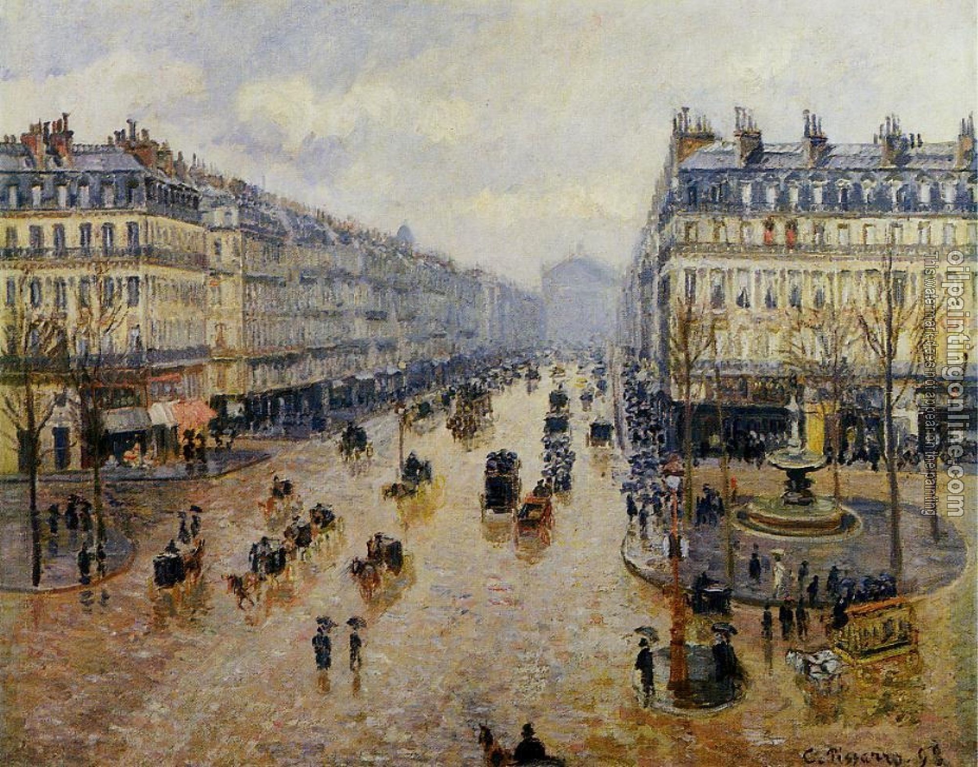 Pissarro, Camille - Avenue de l'Opera, Rain Effect